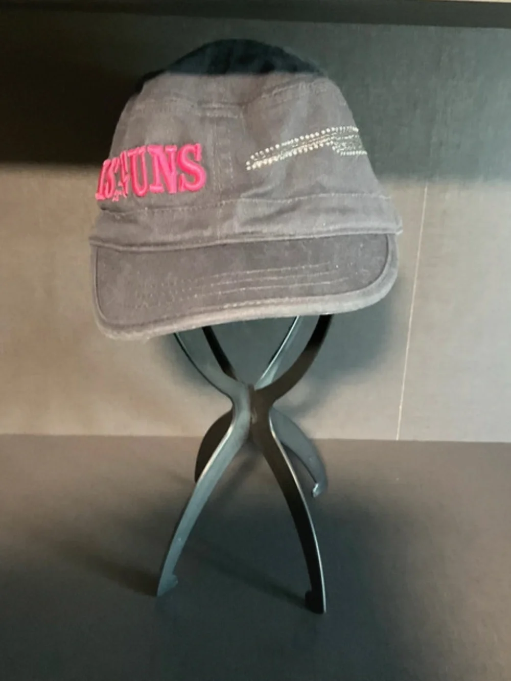 Girls with Guns Embroidered dk gray Cap with Pink Lettering